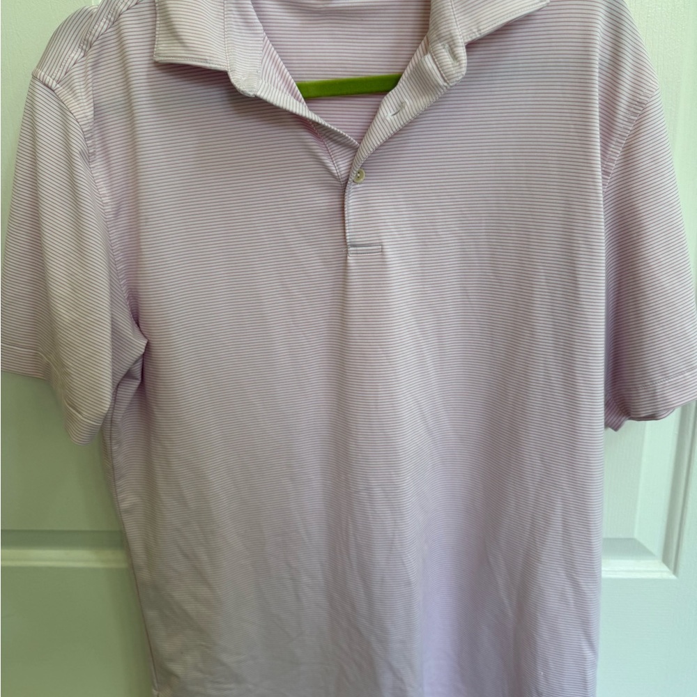 Men's Light Purple Striped Polo Shirt